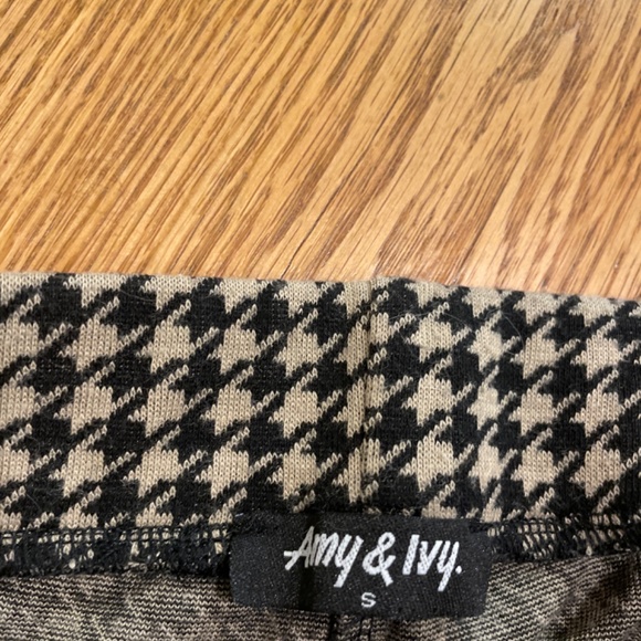 Womens flare leg Houndstooth knit pants - Picture 3 of 4